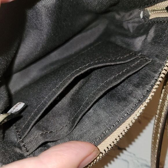 Coach F38655 Wristlet Wallet Gold Metallic Leather - Picture 8 of 8